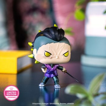 Pop! Genya Shinazugawa (Demon Form) (Metallic) with Pop! Protector
