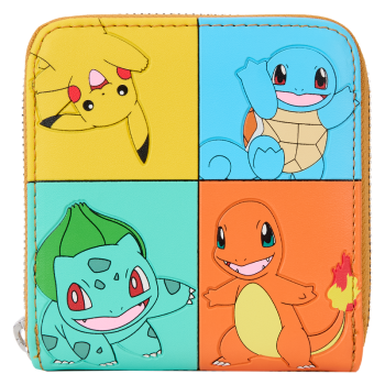 Pokémon Color Block Starters Zip Around Wallet
