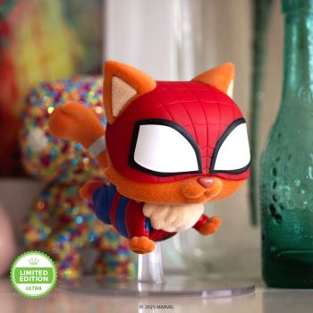 Pop! Spider-Cat (Flocked) with Pop! Protector
