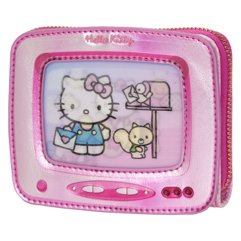 Sanrio Exclusive Hello Kitty Vintage TV Lenticular Zip Around Wallet